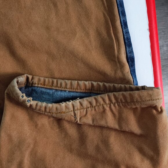 Work Mate heavy duty jeans men's size 40X32 denim blue with brown canvas - Picture 12 of 15
